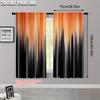 2pcs   Upscale Curtains 2D plane printing Modern Orange and Black Gradient Versatile Fabric (without rod) Decorations Clearance