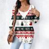 Women's Fashionable Casual Long Sleeved Loose Oversized Printed Top