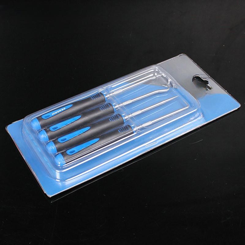Dichtring-Abzieher-Set mit 4 Stück, inklusive gebogener, abgewinkelter und gerader Haken zum mechanischen Hebeln und Entfernen von Befestigungselementen