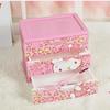 Hello Kitty Leopard Unicorn Melody Pattern Three Layer Drawer Style Storage Box For Jewelry And Makeup Organizer