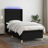 Maison Exclusive - Slat Bed Base Mattress and LED Black 90x190 Cm Fabric