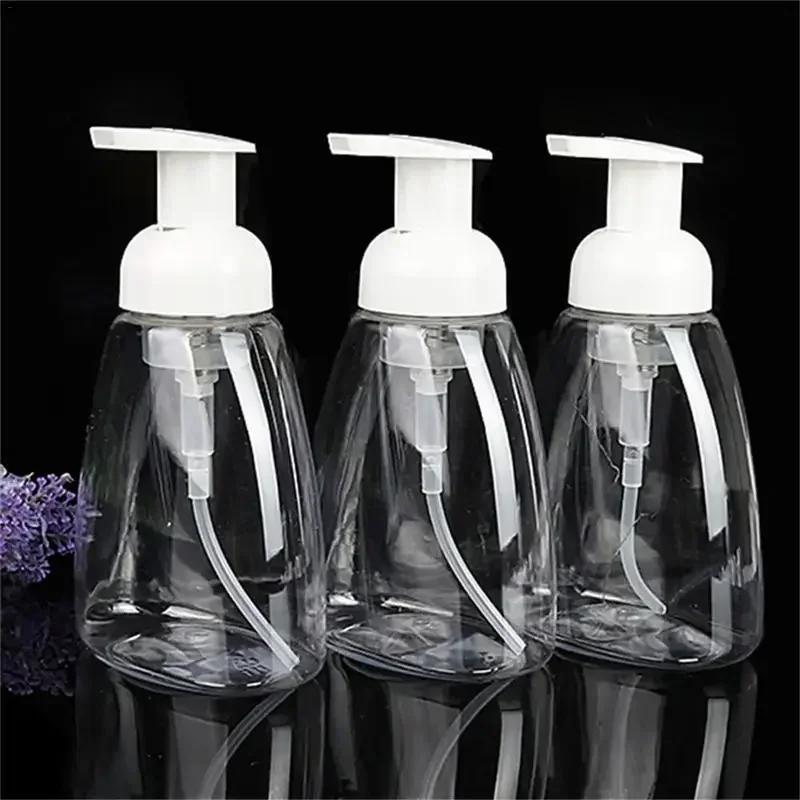 300ML Foam Bottle Transparent Mousse Bubble Bottle PET Plastic Hand Washing Liquid Bottles Facial Cleanser Soap Liquid Bottles