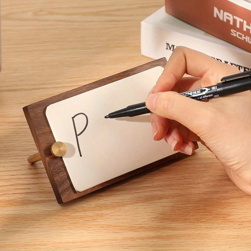 1PC Multi-functional Solid Name Card Holder Wooden Note Message Holder Seat Plate Small Menu Clip Business Card Display Clip