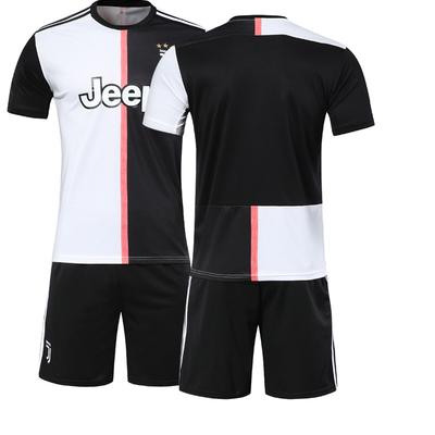 2019-20 Juventus Retro Home Jersey #7 Ronaldo, Black & White Football Jerseys