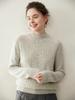 Women's Retro Jacquard Seven-Needle Cashmere Sweater - Thickened Double-Strand, Half-High Neck, Ideal Inner Layer for Autumn and Winter.