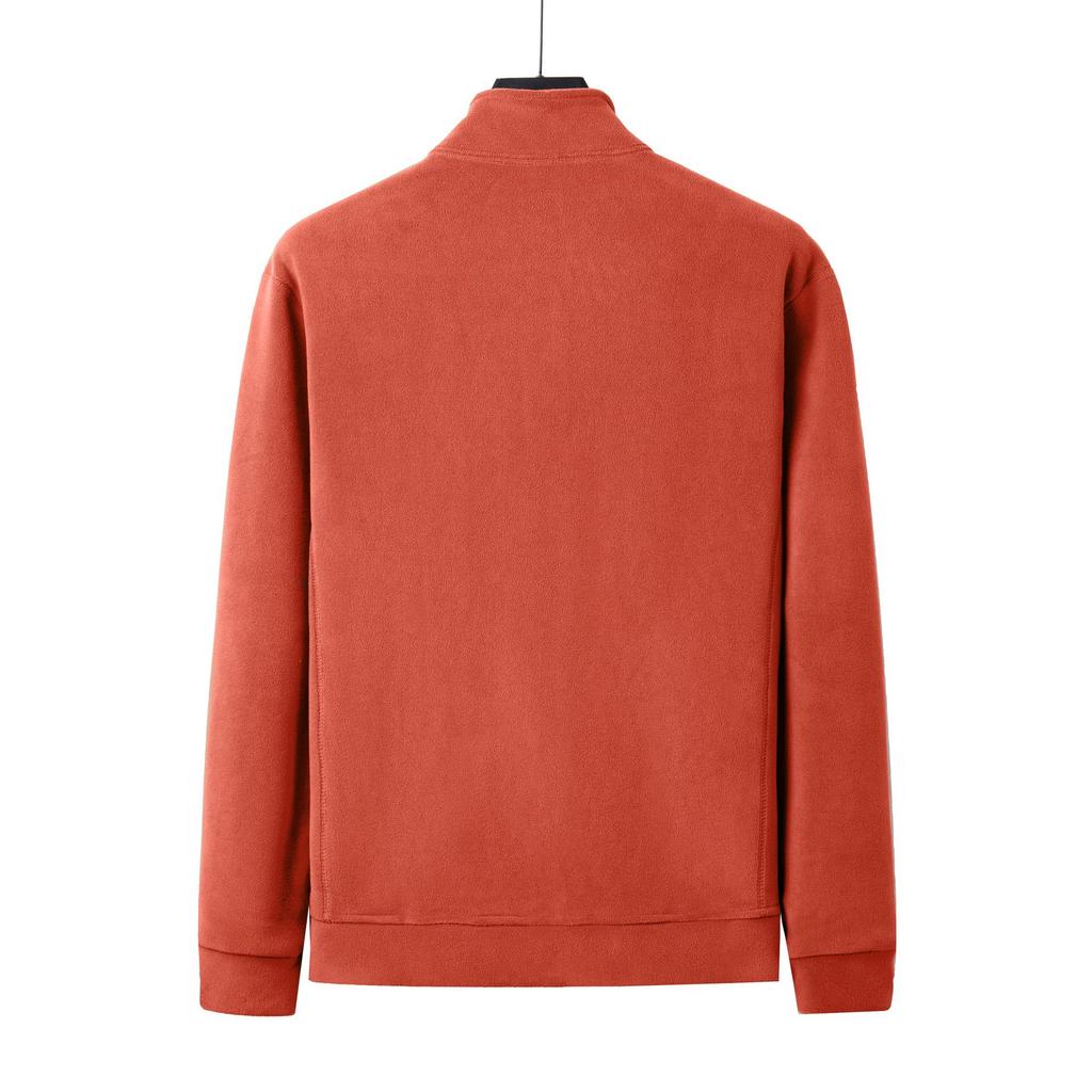 2025 Men's Winter Fleece Stand Collar Zip-Up Hoodie Jacket