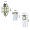 13pcs/Set 12V White LED Universal Car Interior Light Dome Map License Plate Lamp Bulb Kit 6000K