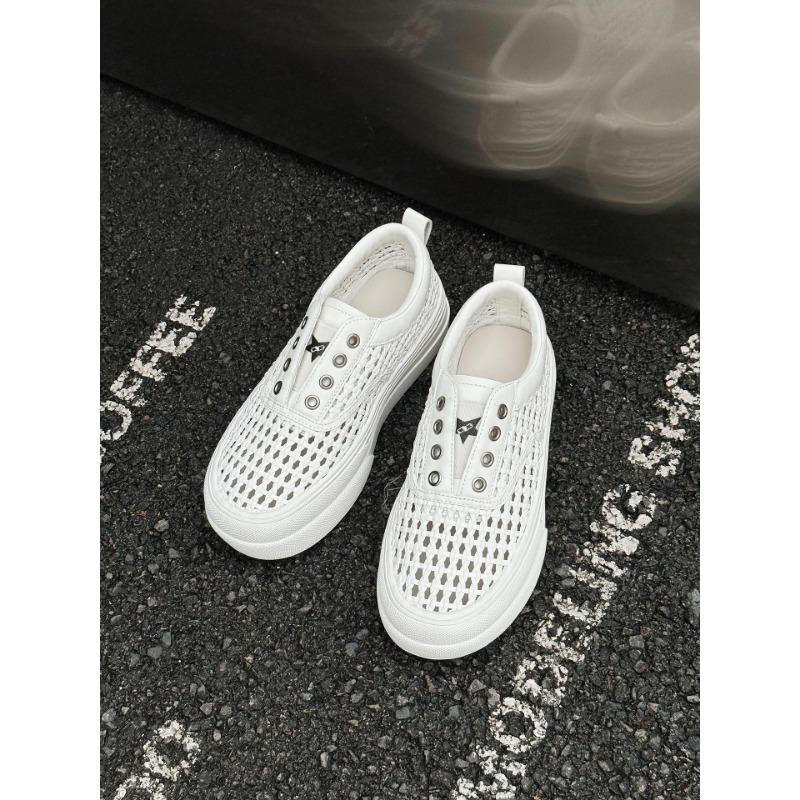 

Woven hollow fashion little white shoes women s shoes breathable silver board shoes comfortable casual shoes 35 белый