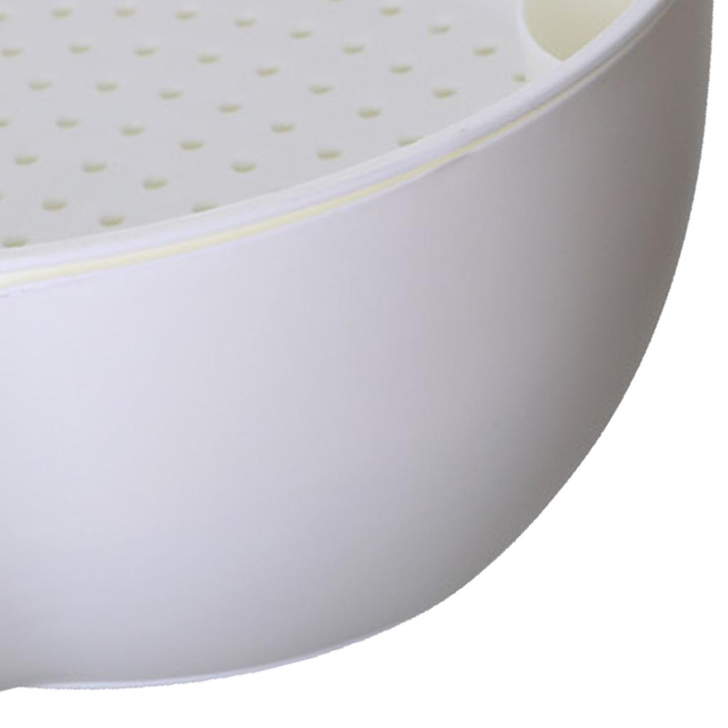 Strainer Bowl 2 Layer Fruit Colander Basket Plastic with Phone Bracket for Kitchen Food White
