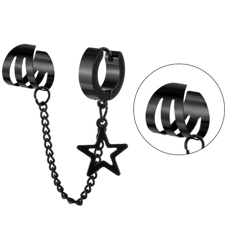 Fashionable Five Point Star Ear Clips With Secure Ear Cuff Design Comfortable Ear Studs For Daily Wear