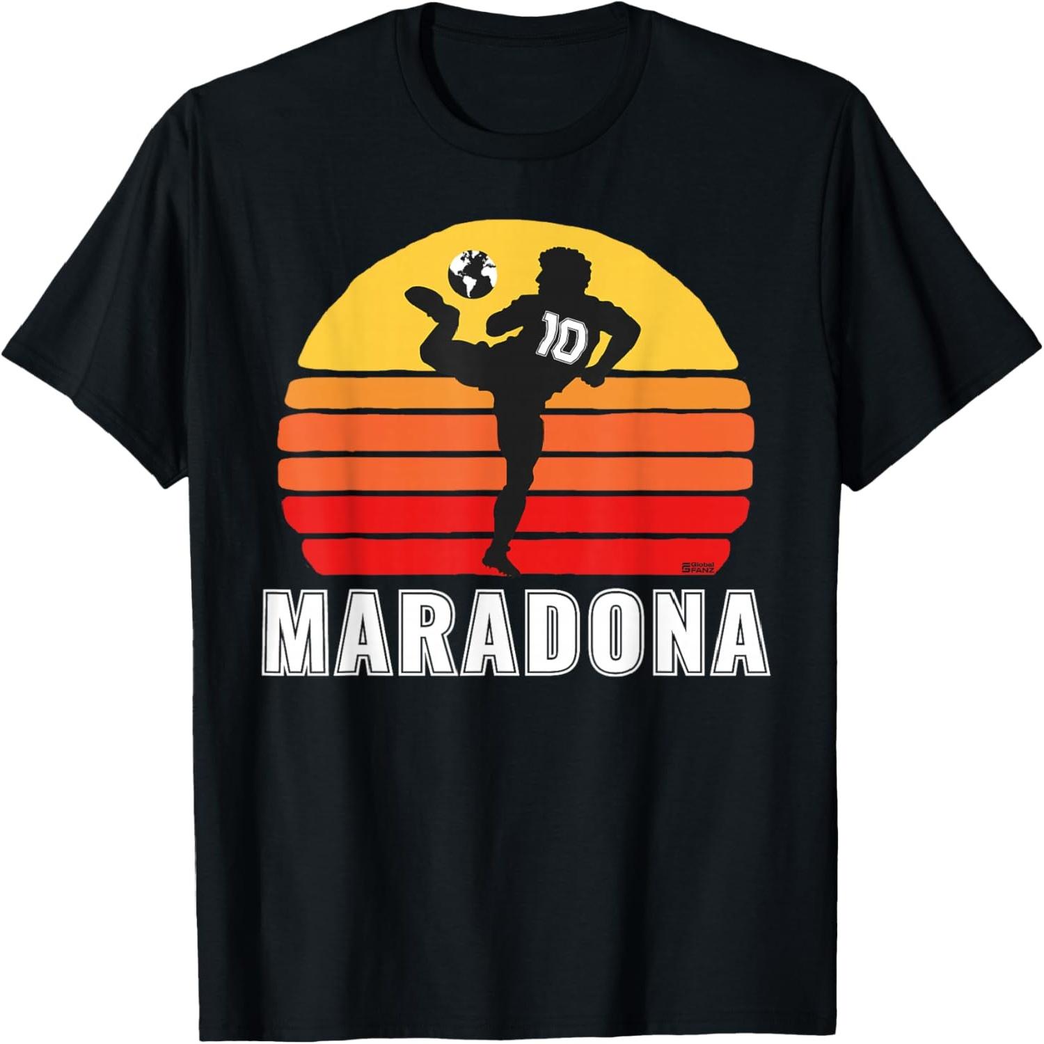 Diego Maradona Taquito Football Move #10 Soccer 80s Sunset T-Shirt S разноцветный