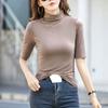 Spring Summer Turtleneck Women Sweater Half Sleeve Woman Pullover Sweater Slim Tight Female Knitwear Jumper Top Tee
