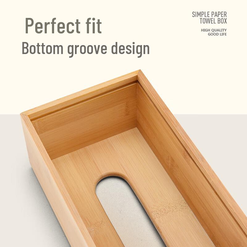 Bamboo Wood Flip-Top Tissue Box