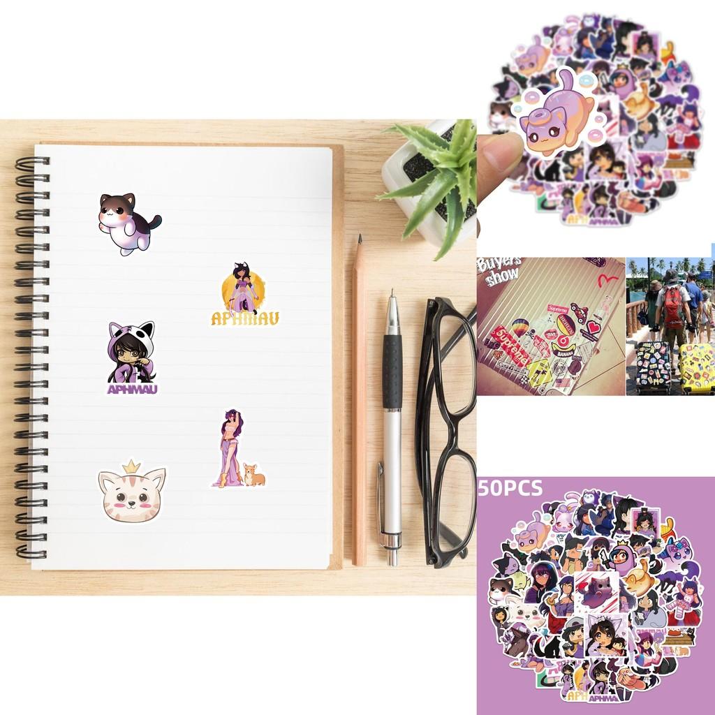 50 Stück wasserfeste Cartoon-Aphmau-Graffiti-Aufkleber zur Notizbuchdekoration