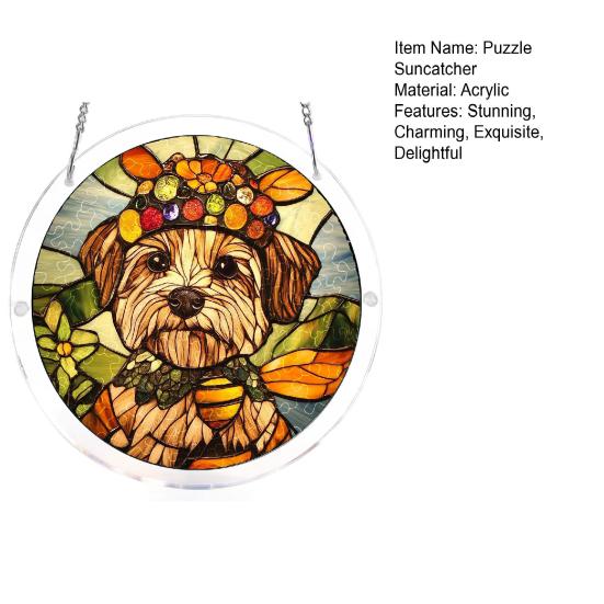 Acrylic Puzzles Suncatcher 83 Style Window Hanging Pieces Stained Glass Ornament DIY Jigsaw