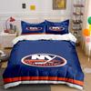 "NY Islanders Logo Blue and Orange Design" Print Bedding Set Duvet Cover Pillowcases (1* Duvet Cover 2* Pillowcases Do Not Include Comforter)