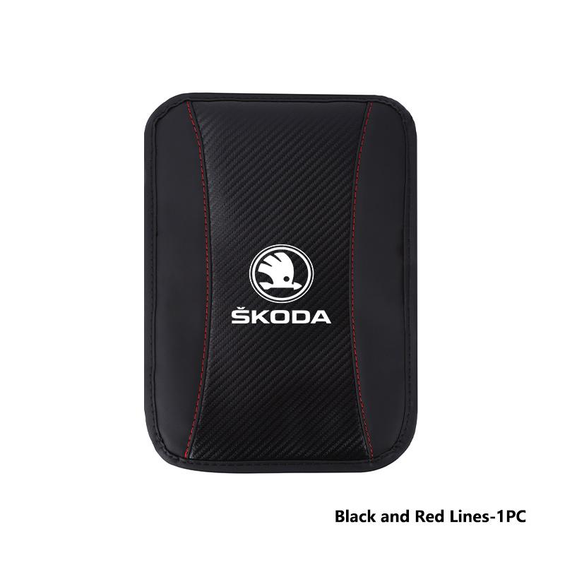GQEW9 For Skoda Car Armrest Mat Center Console Arm Rest Protection Cushion Kamiq Karoq Octavia 2 3 Rapid Scala Kami Fabia VII VRS