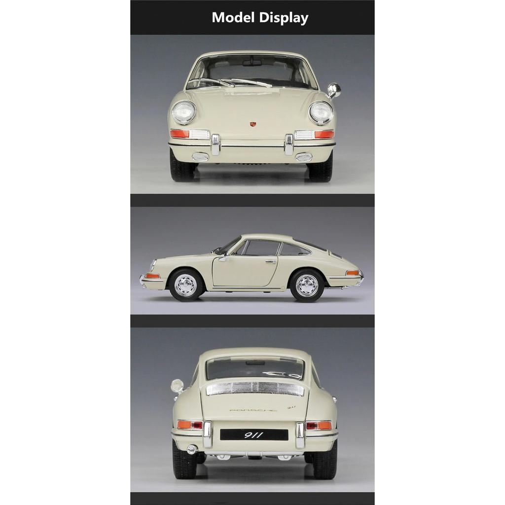WELLY 1/24 1964 Porsche 911 Alloy Scale Car Model Diecast Metal Miniature Model Car Static Collection Children Toy Car Vehicle