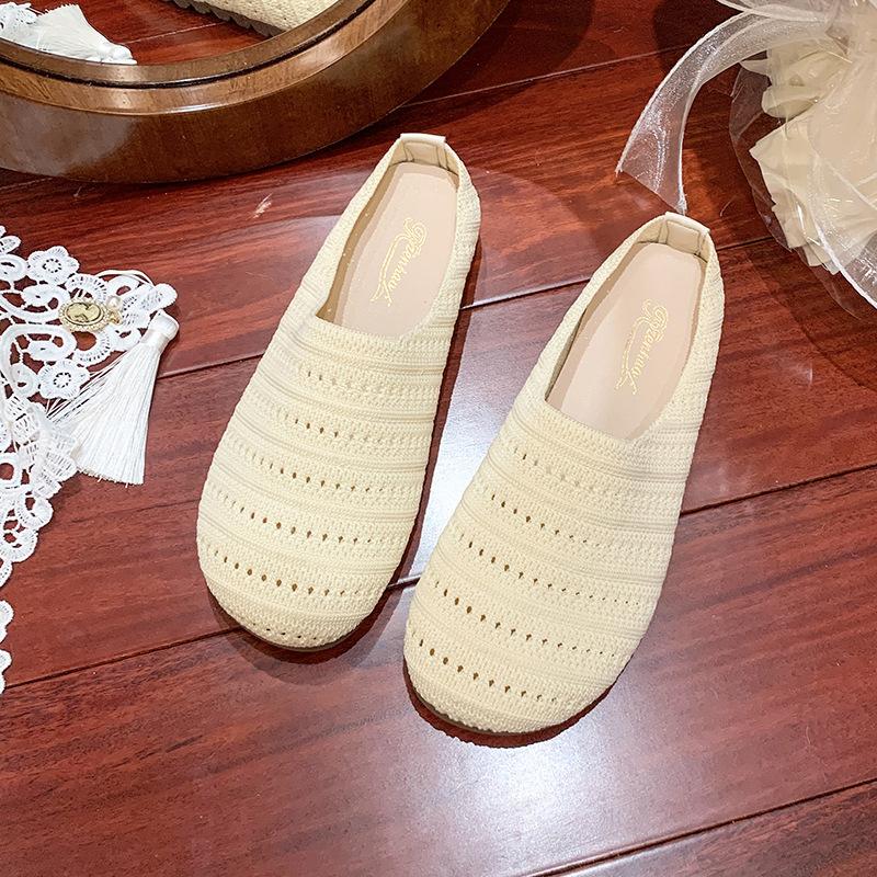 

Тапочки Baotou, женская верхняя одежда, лето 2025, новые модные однопедальные тапочки, ленивые, дышащие, полые, полупрозрачные 35