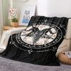 1PC Satan Symbol Print Flannel Blanket, High Quality All Seasons, Home Decor, Warmth and Comfort, Perfect for Christmas Gifts