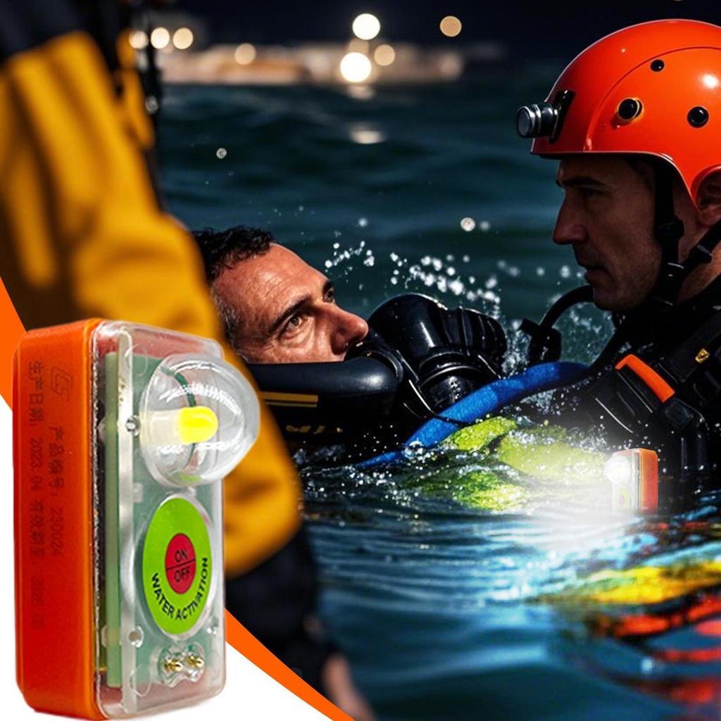 Life Jacket Strobe Light Seawater Activated Positioning Safety Light Waterproof Clip On Boating Equipment Accessories for Marine