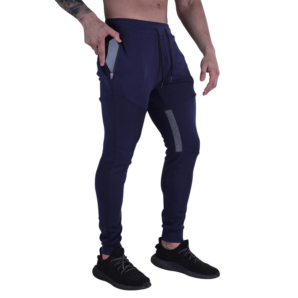 Men's Joggers Workout Pants Casual Slim Fit Tapered Pant Gym Athletic Running Sweatpants With Zippers Pockets