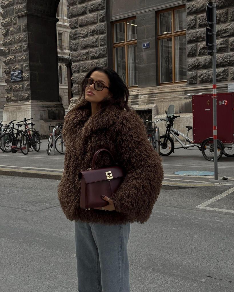 Ευρωπαϊκού και Αμερικανικού Στυλ Μοντέρνο Ευέλικτο Γούνινο Παλτό Γυναικείο Γαλλικού Σχεδιασμού