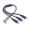 USB C 1 Male to 3 Male Splitter Data Transfer Charging 180 Degree Rotation Extender Splitter Cable for Smartphone