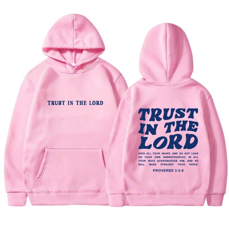 TRUST IN THE LORD Women Amazon Autumn and Winter New Oversized Textured Hooded Pocket Sweatshirt Y2K Sweatshirt