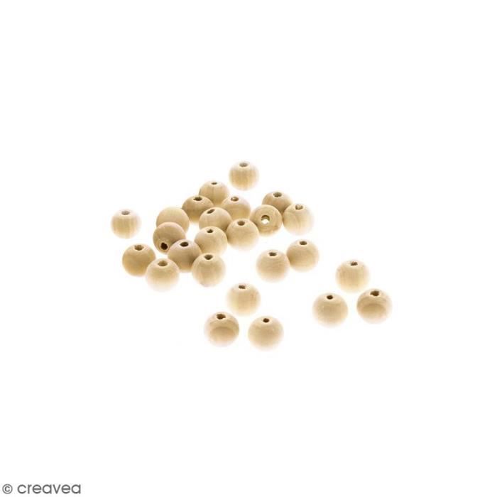 Perles en bois - RAYHER - 12 mm - Marron - Lot de 25