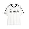 Li Ning Sports Fashion Series Letter Print Round Neck Loose Short Sleeve T-Shirt Unisex Tops White AHSU657-1(TEAM702-3.4.1)