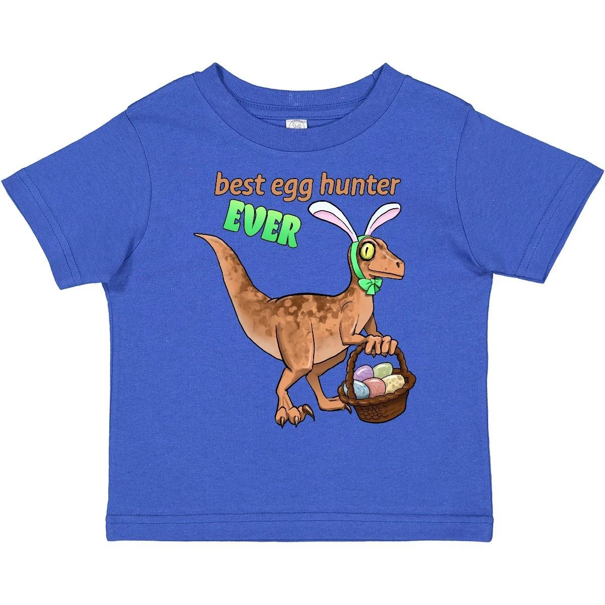 Inktastic Best Egg Hunter Ever Easter Dinosaur Toddler kids boys T-Shirt Kids Hunt Dino 150
