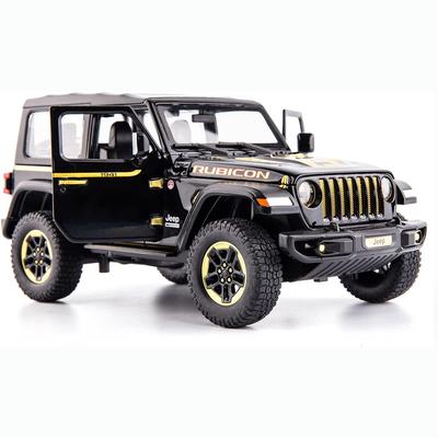 Carro de brinquedo fundido em escala 1/20, wrangler rubicon, carro de brinquedo em liga metálica com som e luz, para meninos e meninas, crianças