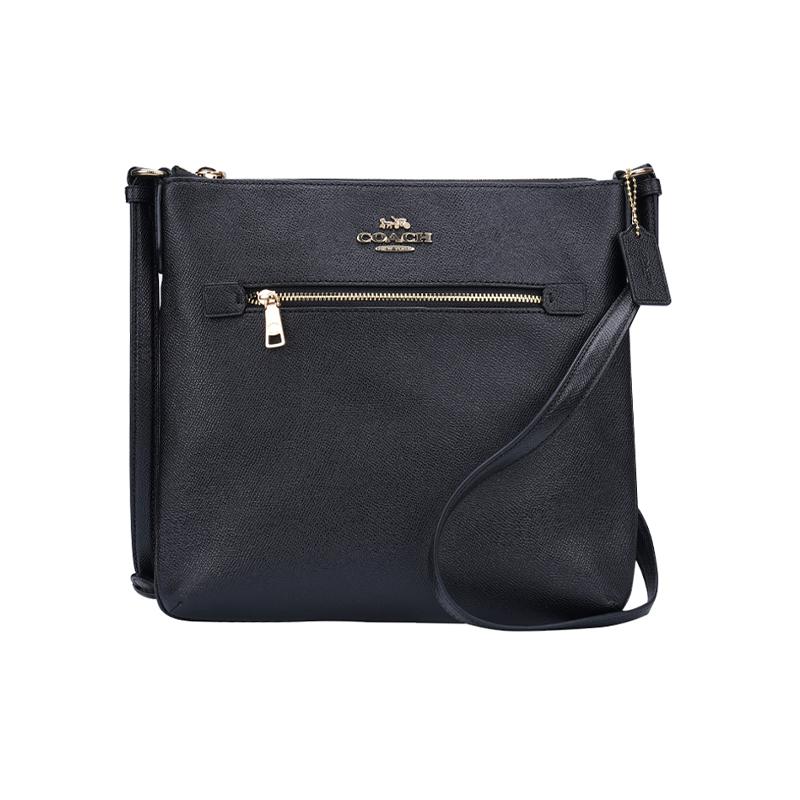 COACH Rowan 26 Classic Presbyopia Leather Document Bag Crossbody Shoulder Bag Medium Women s Black Gray чёрный