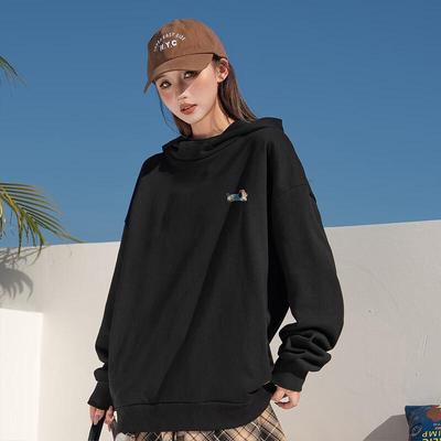 Izzue Women's Retro Dog Print Hooded Sweatshirt