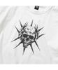 SUPERSUB Spike Skull Crop Short Sleeve T-Shirt - White