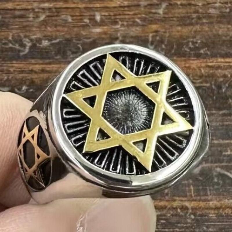 2026 Jewelry Personalized Retro Hexagram Men's Jewelry Accessories Ring Gifts