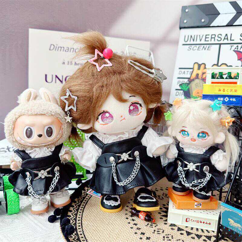 

Doll Clothes Set: 10-15cm Cool Hot Girl Leather Suspender Skirt & White Shirt 10cm
