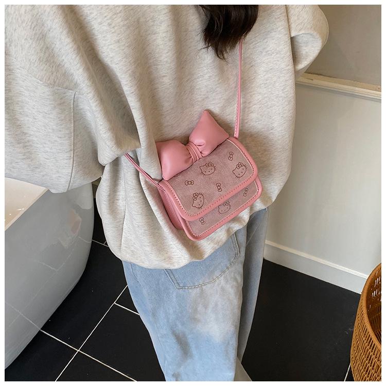 Bowknot Children's Crossbody Bag - New Coin Purse & Accessories for Girls, Princess Baby Shoulder Bag, Small Square Design