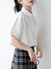 Shirt Blouse Short Sleeve Regular Collar Pocket Collar Simple Plain Spring Summer Autumn Cutter Wide Shirt Solid Tops Office Casual Button [Bubu