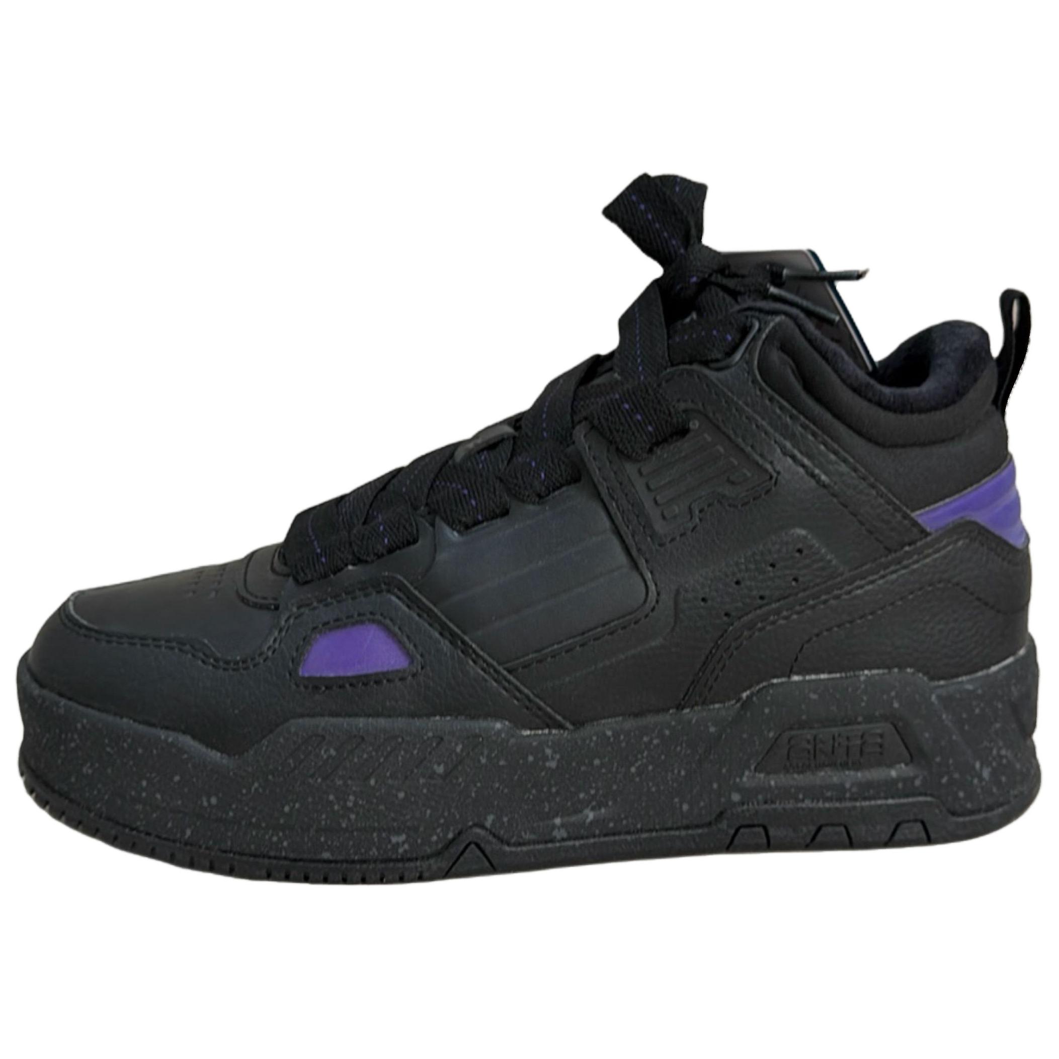 

Anta Abrasion Resistant Cushioning High top Skateboard Shoes Women s Black Purple 122348901-1 38