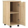 Mobile Storage Cabinet in Brown 34 x 39 x 65.5 cm Solid Pine Wood