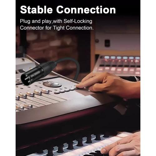 Poyiccot Short DMX XLR Cable, 3-Pin Male To RJ45 Female Adapter Conversion Cable, CAT5 Extension for DMX-CON Controller Series, 30cm