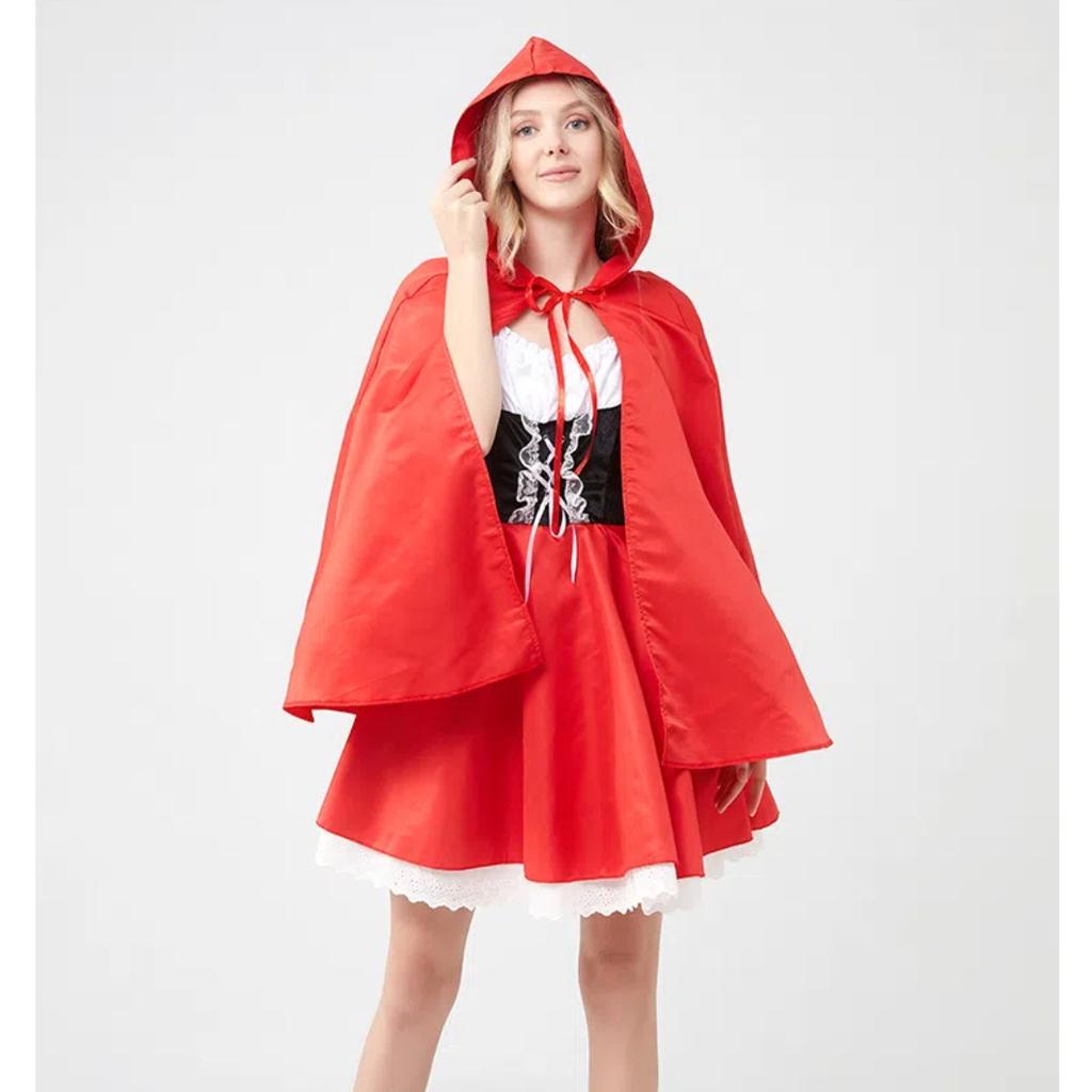 Little Red Helloween Costumes for Women Cosplay Little Red Riding Hood Fantasy Game Uniforms Fancy Dress Outfit Drama Costumes