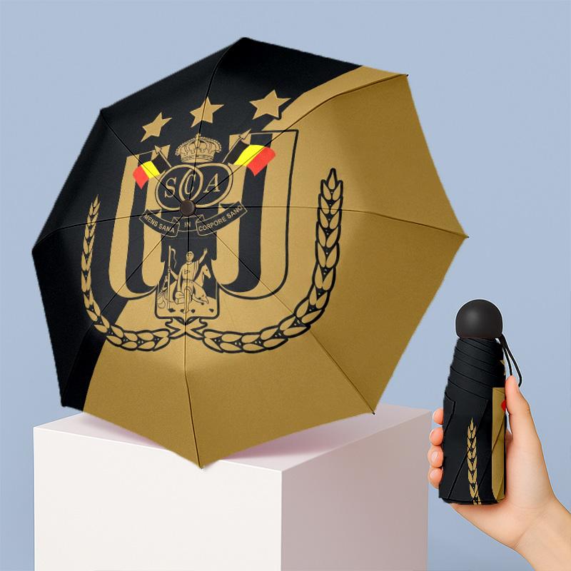 Anderlecht FC Mini 5 Fold Pocket Umbrella Compact Lightweight Anti UV Rain Sun Protection Umbrella Portable Travel Umbrella