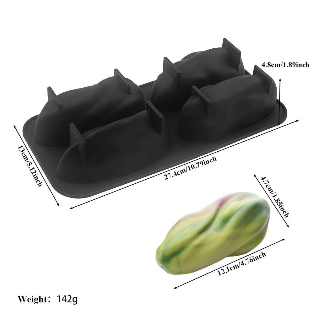 Coffee Bean-shaped Mousse Cake Mould 4-Cell Design French Pastry Mold  Party Dessert чёрный