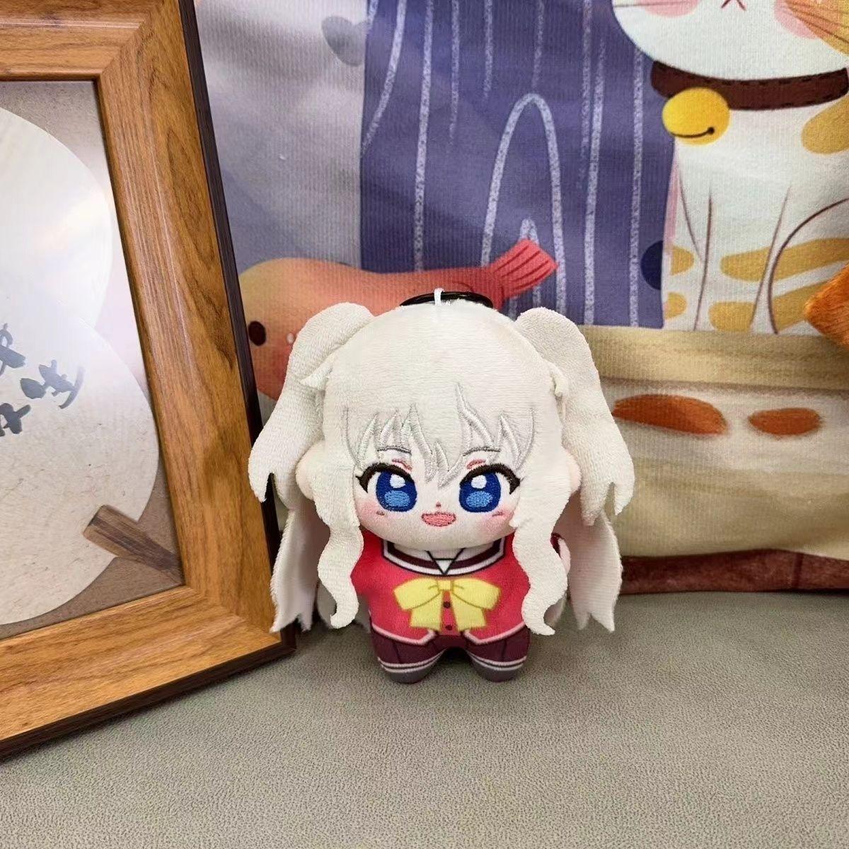Charlotte Nao Tomori Figurine Mignonne Peluche Remplie de Coton Pendentif Sac à Dos Jouets Garçon Fille Porte-clés Cadeau 10CM