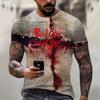 Halloween printed men's round-neck cotton-like short-sleeved top T-shirt