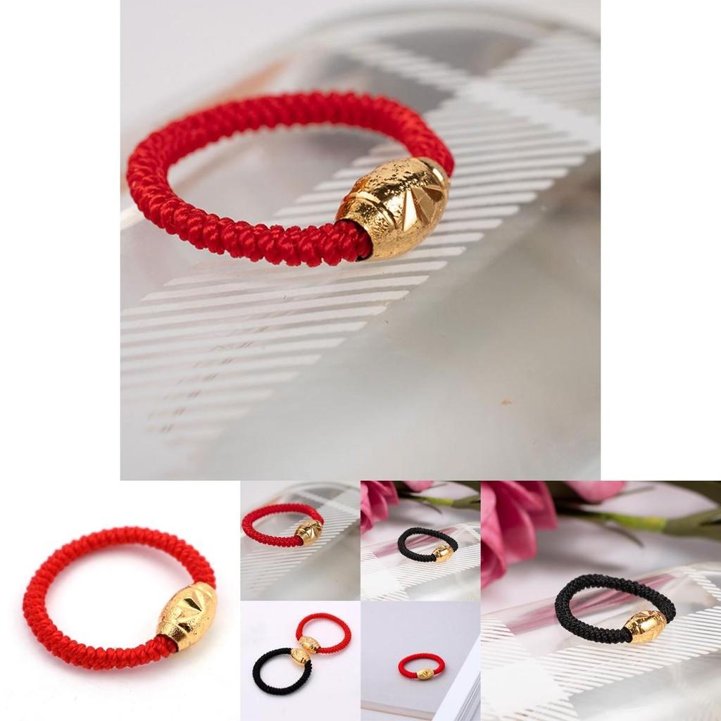 Stilvoller von der Natur inspirierter Kupfergoldring mit roten und schwarzen vietnamesischen Sandschmuckperlen