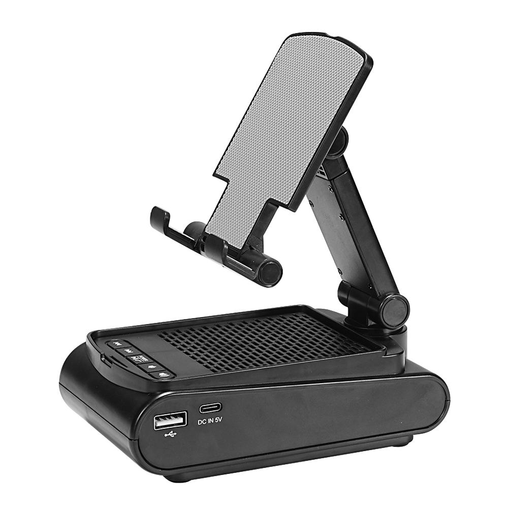 

F25 Mobile Phone Holder with Bluetooth-compatible Speaker Multifunctional Folding Desktop Tablet Stand Portable Speaker A